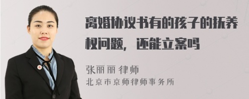 离婚协议书有的孩子的抚养权问题，还能立案吗