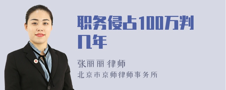 职务侵占100万判几年