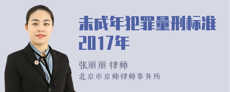 未成年犯罪量刑标准2017年