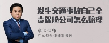 发生交通事故自己全责保险公司怎么赔理