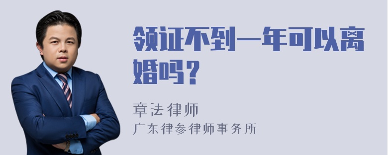 领证不到一年可以离婚吗？