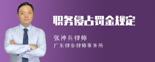 职务侵占罚金规定