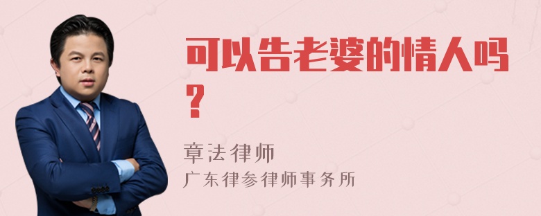 可以告老婆的情人吗?