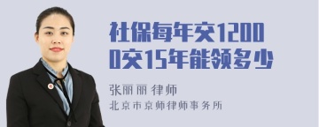 社保每年交12000交15年能领多少