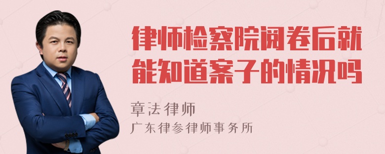 律师检察院阅卷后就能知道案子的情况吗