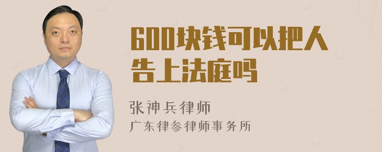 600块钱可以把人告上法庭吗