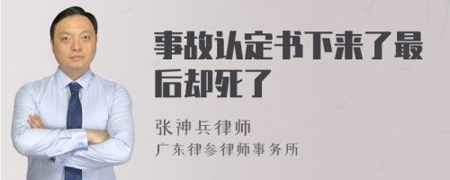 事故认定书下来了最后却死了