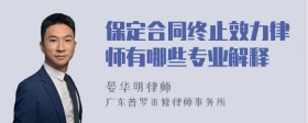 保定合同终止效力律师有哪些专业解释