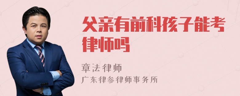 父亲有前科孩子能考律师吗