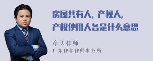 房屋共有人, 产权人, 产权使用人各是什么意思