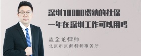 深圳10000缴纳的社保一年在深圳工作可以用吗