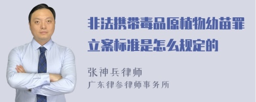 非法携带毒品原植物幼苗罪立案标准是怎么规定的