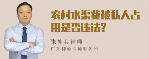 农村水渠费被私人占用是否违法?