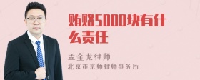 贿赂5000块有什么责任