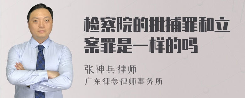 检察院的批捕罪和立案罪是一样的吗