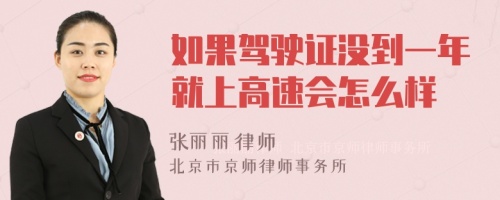 如果驾驶证没到一年就上高速会怎么样