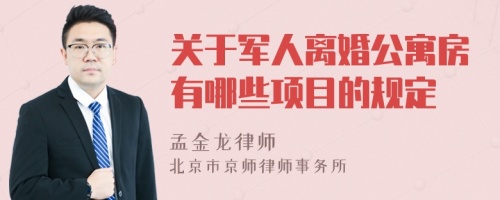 关于军人离婚公寓房有哪些项目的规定