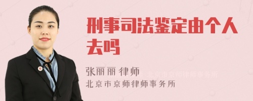 刑事司法鉴定由个人去吗