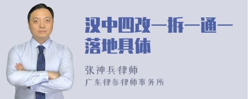 汉中四改一拆一通一落地具体