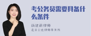 考公务员需要具备什么条件