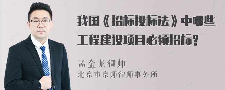 我国《招标投标法》中哪些工程建设项目必须招标?