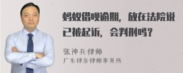 蚂蚁借呗逾期，放在法院说已被起诉，会判刑吗？