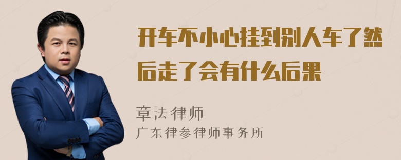 开车不小心挂到别人车了然后走了会有什么后果