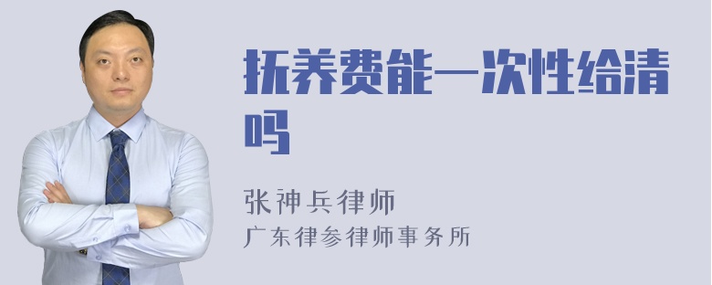 抚养费能一次性给清吗