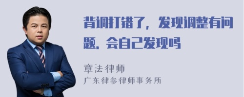 背调打错了，发现调整有问题. 会自己发现吗