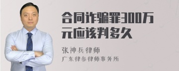 合同诈骗罪300万元应该判多久