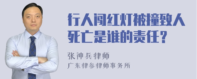 行人闯红灯被撞致人死亡是谁的责任？