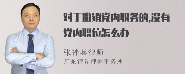 对于撤销党内职务的,没有党内职位怎么办