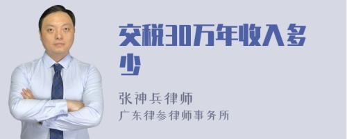 交税30万年收入多少