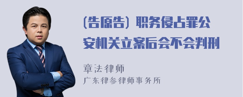 (告原告) 职务侵占罪公安机关立案后会不会判刑