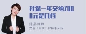 社保一年交纳7000元是几档