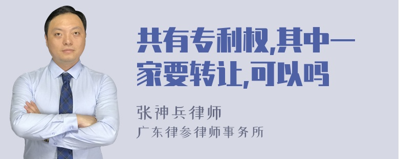 共有专利权,其中一家要转让,可以吗