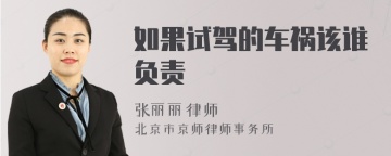 如果试驾的车祸该谁负责