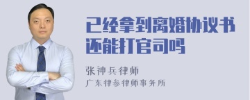 已经拿到离婚协议书还能打官司吗