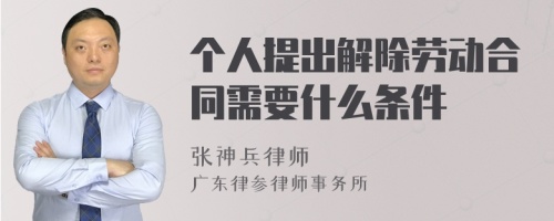 个人提出解除劳动合同需要什么条件