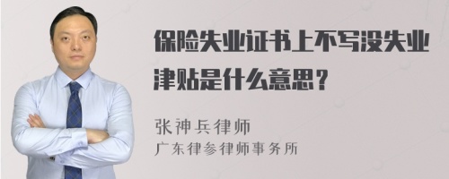 保险失业证书上不写没失业津贴是什么意思？