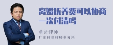 离婚抚养费可以协商一次付清吗