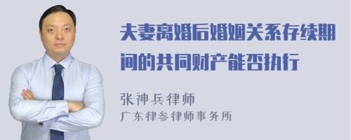 夫妻离婚后婚姻关系存续期间的共同财产能否执行