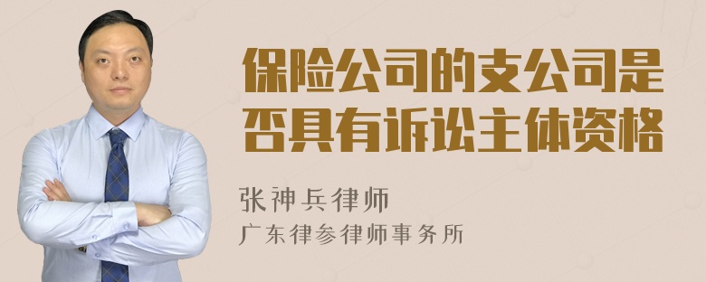 保险公司的支公司是否具有诉讼主体资格