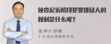 侦查起诉阶段犯罪嫌疑人的权利是什么呢？