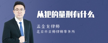 从犯的量刑有什么