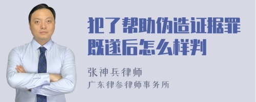 犯了帮助伪造证据罪既遂后怎么样判