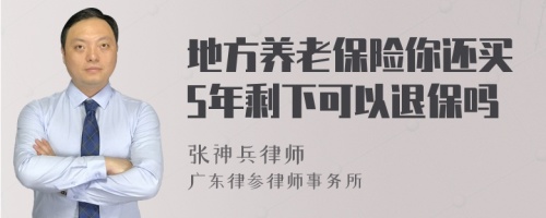 地方养老保险你还买5年剩下可以退保吗