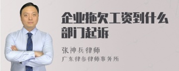 企业拖欠工资到什么部门起诉