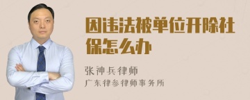 因违法被单位开除社保怎么办