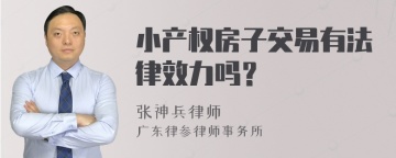 小产权房子交易有法律效力吗？